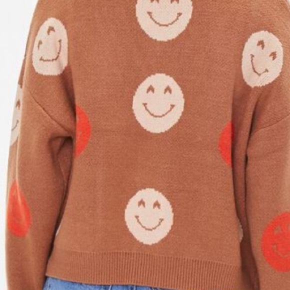 SOLD OUT Forever 21 Happy Face Cardigan Sweater - size Large - Picture 8 of 9